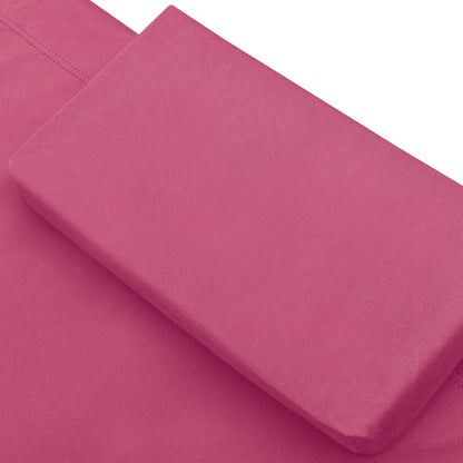 Sun lounger with canopy and pink cushion