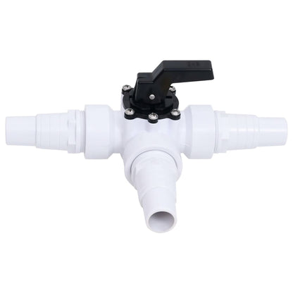 3-Way Ball Valve for Swimming Pool White and Black