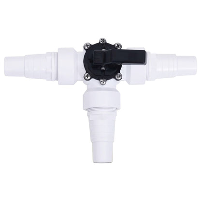 3-Way Ball Valve for Swimming Pool White and Black