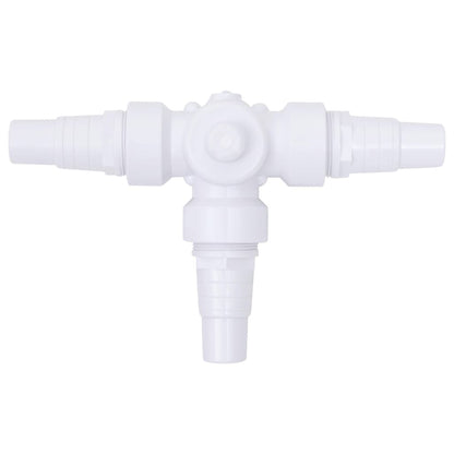 3-Way Ball Valve for Swimming Pool White and Black