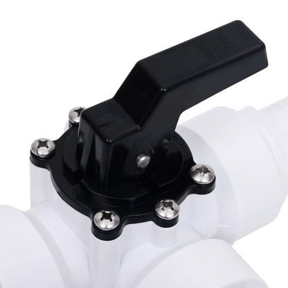 3-Way Ball Valve for Swimming Pool White and Black