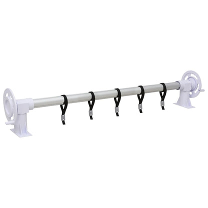 Pool cover roller with plastic base