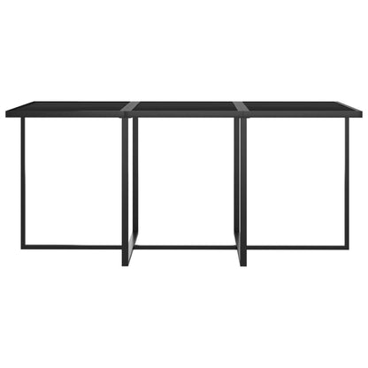 7 pcs conjunto jantar exterior com almofadões vime PE cinzento