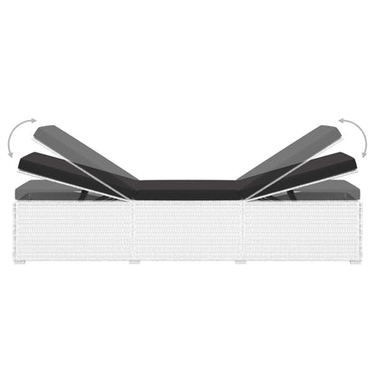 3 pcs garden sun loungers with coffee table in white poly rattan