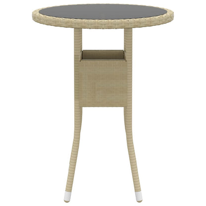 5 pcs conjunto lounge de jardim vime PE bege