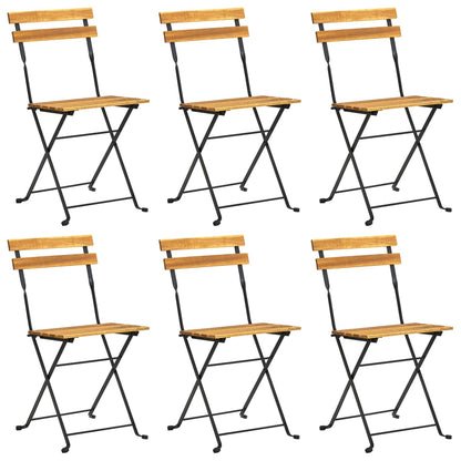 7 pcs conjunto dobrável de jantar p/ jardim acácia maciça