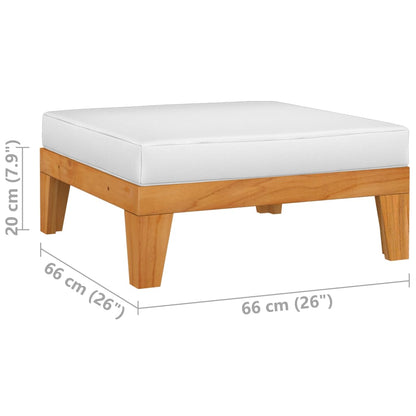 10 pcs conjunto lounge de jardim c/ almofadões acácia maciça