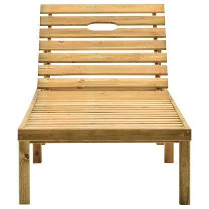 Garden lounger in impregnated pine wood