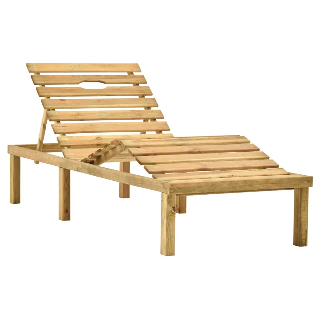 Garden lounger in impregnated pine wood