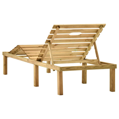 Garden lounger in impregnated pine wood