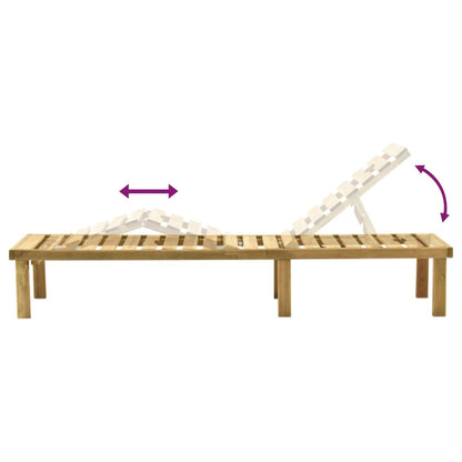 Garden lounger in impregnated pine wood