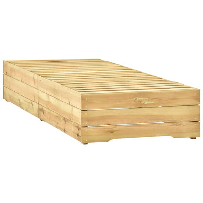 Espreguiçadeira com mesa madeira de pinho impregnada verde