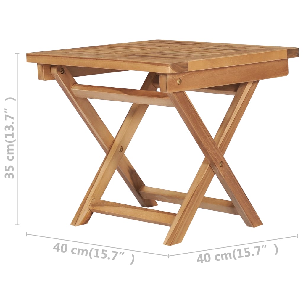 3 pcs folding garden lounge set solid teak wood