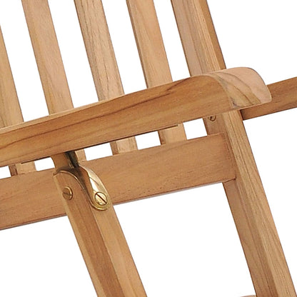 Garden chairs with footrests and solid teak table