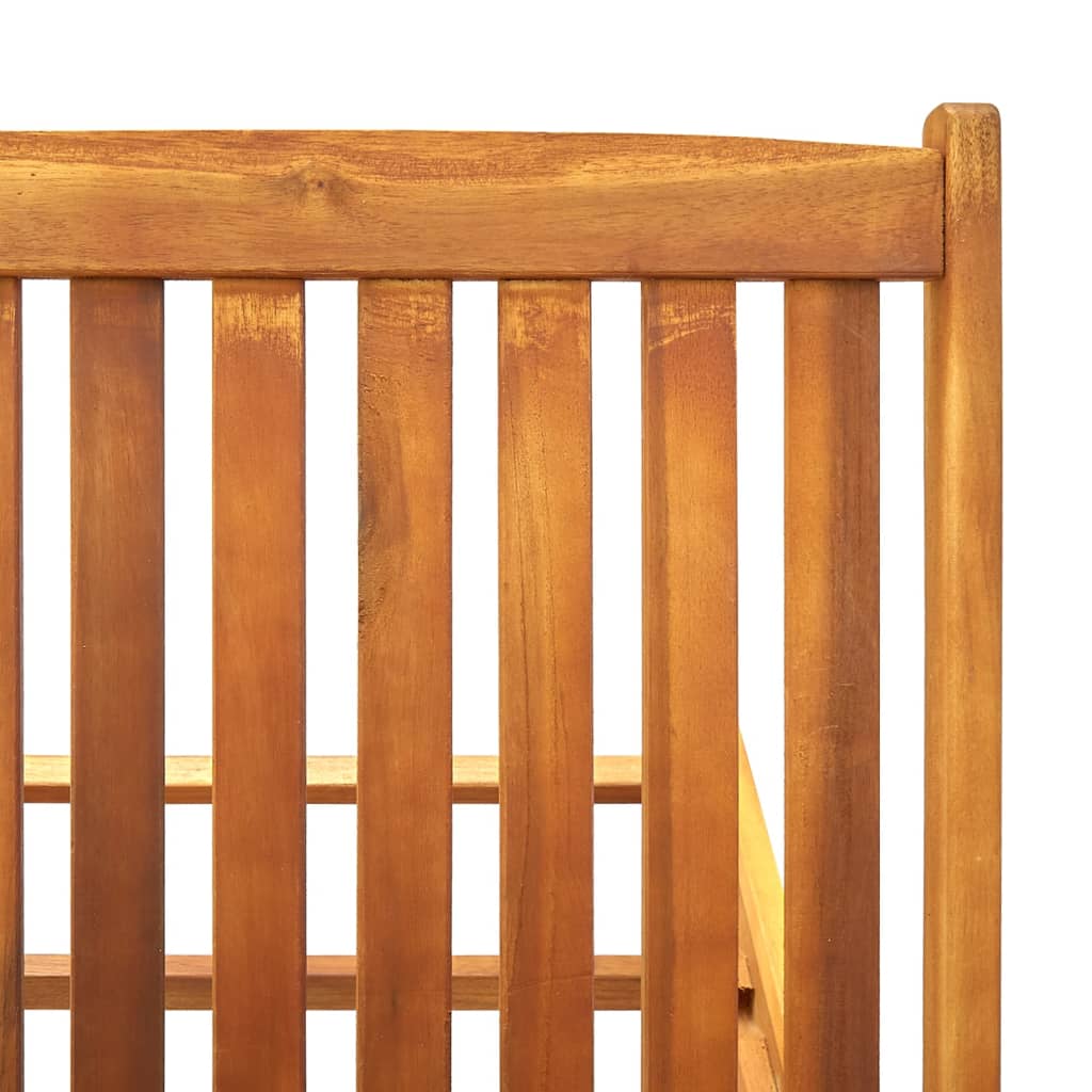 Garden sun lounger with cushion in solid acacia wood
