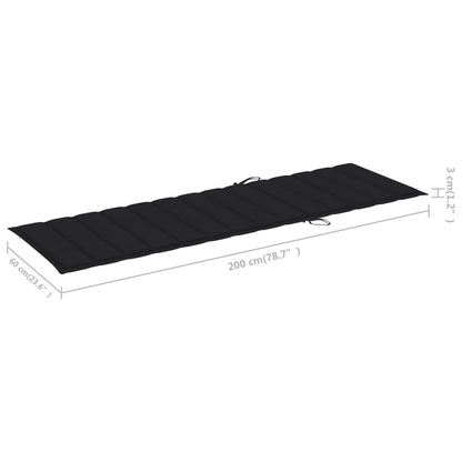 Garden sun lounger with cushion for 2 people, acacia grey