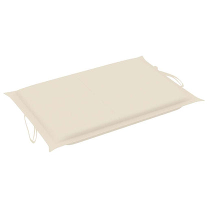 Garden sun lounger with cushion in solid acacia wood