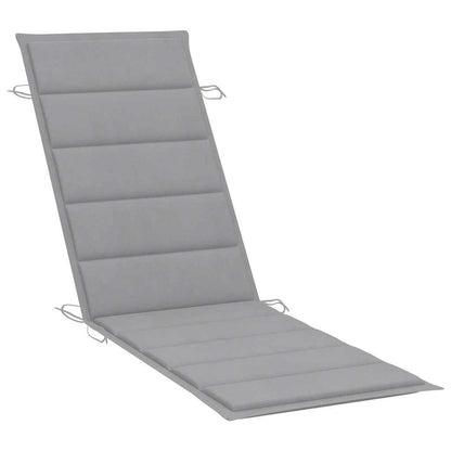 Garden sun lounger with table and solid acacia cushion