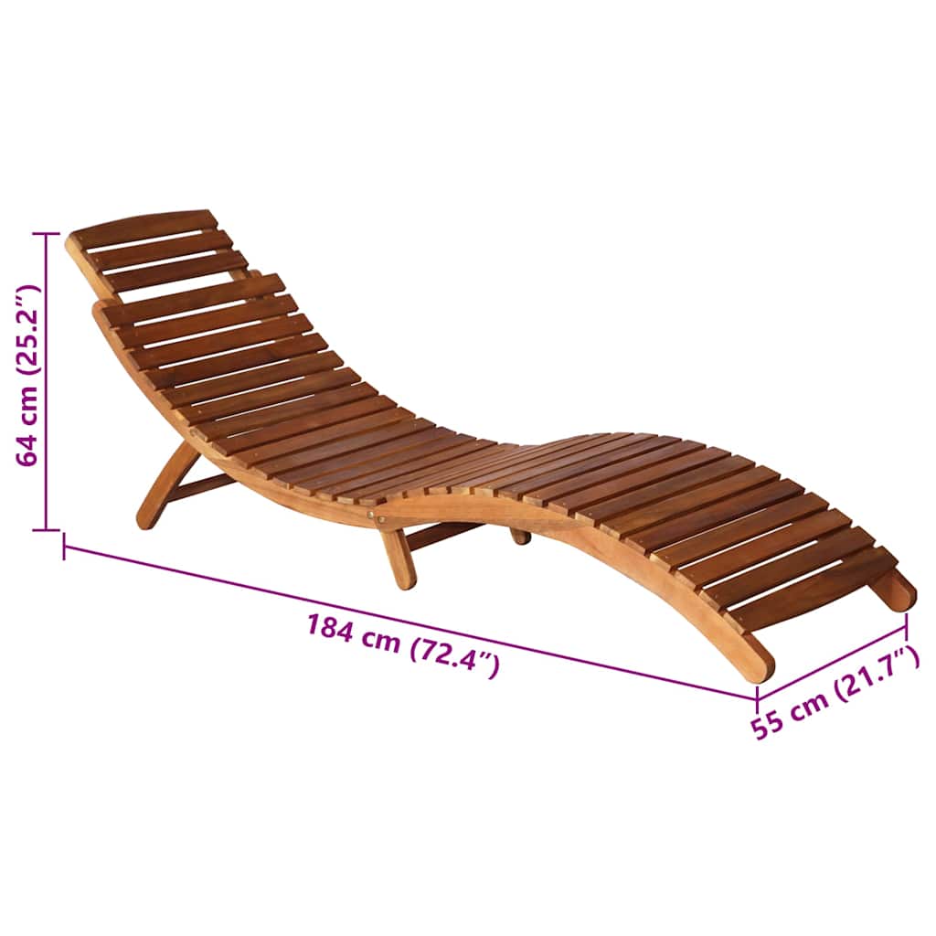 Espreguiçadeira de jardim com mesa e almofadão acácia maciça