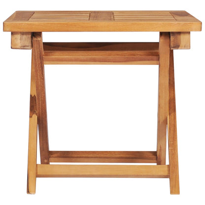 Sun lounger with table and cushion in solid teak wood