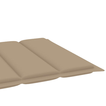 Sun lounger with table and cushion in solid teak wood