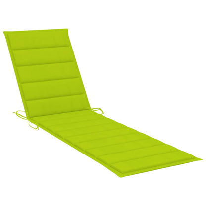 Sun lounger with table and cushion in solid teak wood