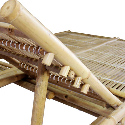 Bamboo sun lounger with cushions for 2 people