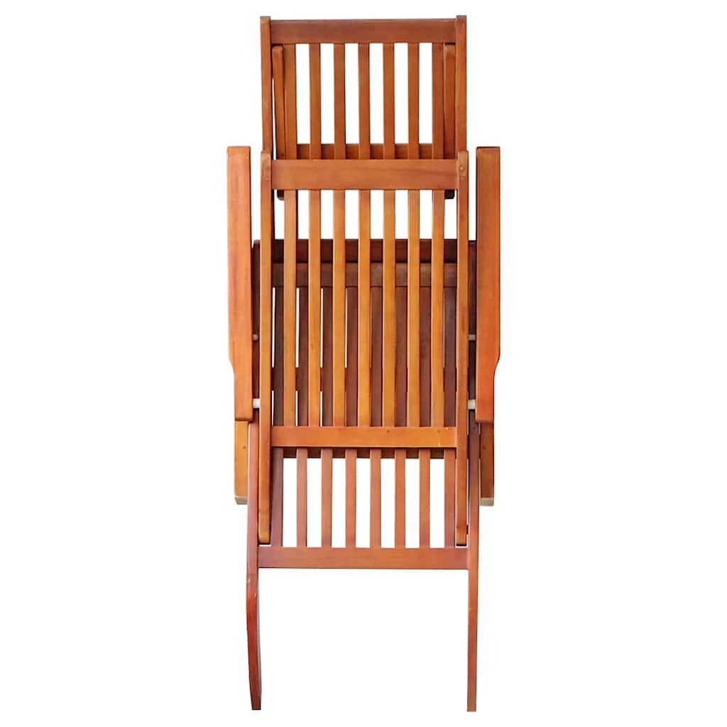 Outdoor sun lounger with footrest and solid acacia cushion