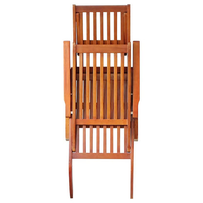 Outdoor sun lounger with footrest and solid acacia cushion