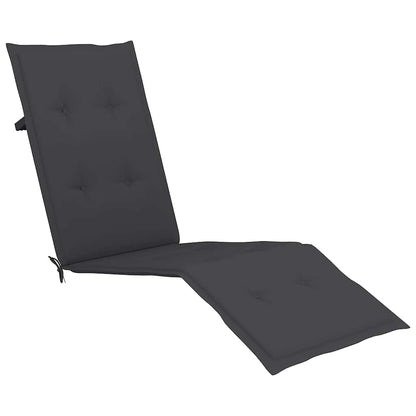 Outdoor sun lounger with footrest and solid acacia cushion