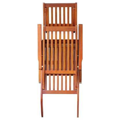 Outdoor sun lounger with footrest and solid acacia cushion