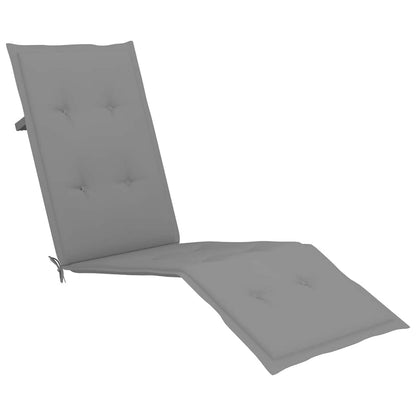 Outdoor sun lounger with footrest and solid acacia cushion