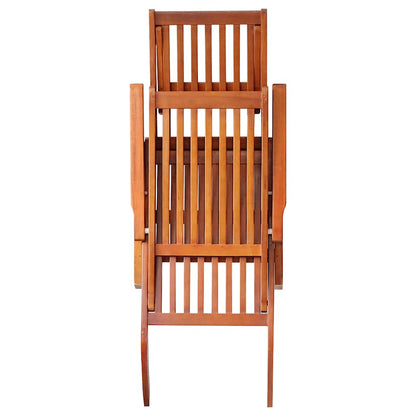 Outdoor sun lounger with footrest and solid acacia cushion