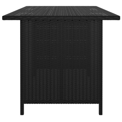 10 pcs conjunto lounge de jardim c/ almofadões vime PE preto