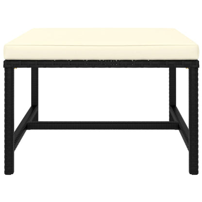 10 pcs conjunto lounge de jardim c/ almofadões vime PE preto