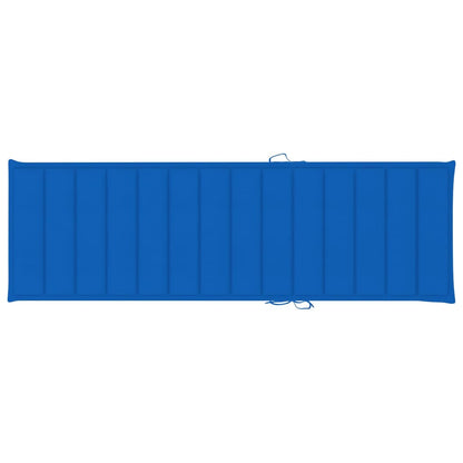 Sun lounger with royal blue impregnated pine cushion