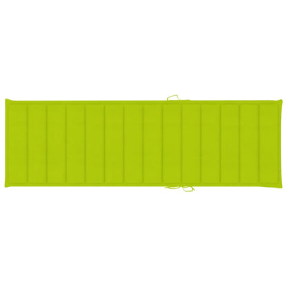 Sun lounger with bright green cushion in impregnated pine