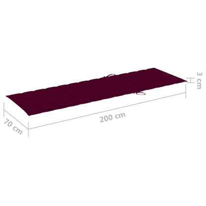 Espreguiçadeira dupla c/ almofadões vermelho tinto pinho impre.