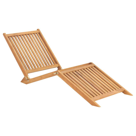 Solid teak wood sun lounger