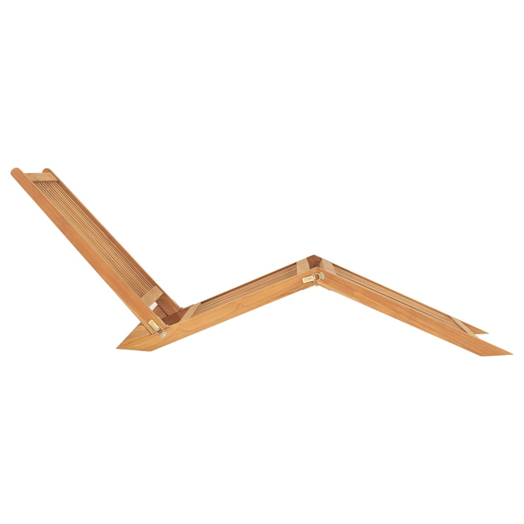 Solid teak wood sun lounger