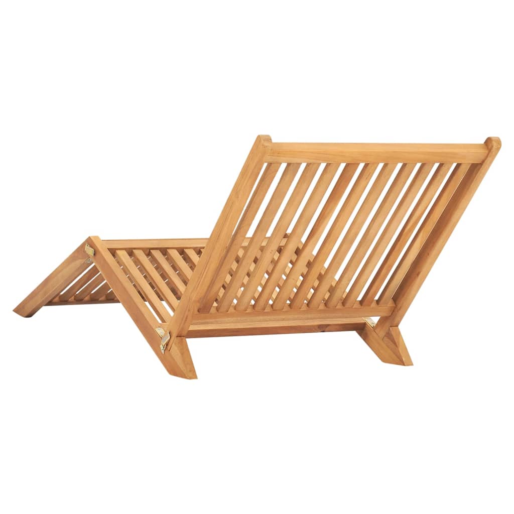 Solid teak wood sun lounger