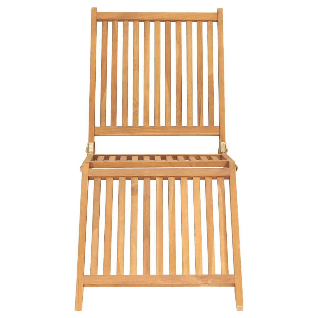 Solid teak wood sun lounger