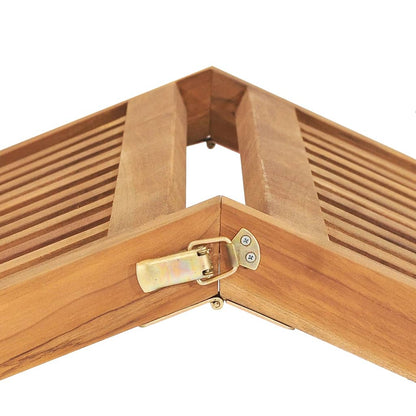 Solid teak wood sun lounger