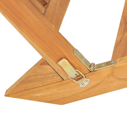 Solid teak wood sun lounger