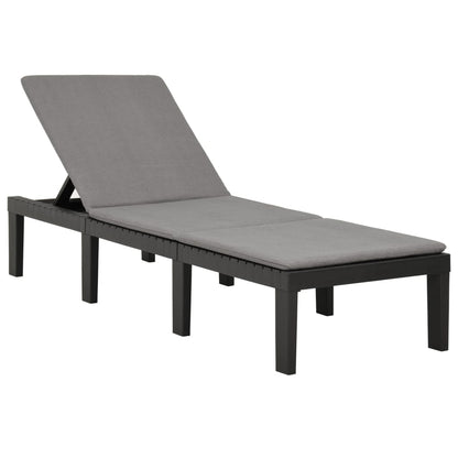 Deckchair with anthracite plastic cushion