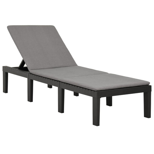 Deckchair with anthracite plastic cushion