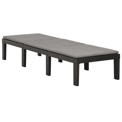 Deckchair with anthracite plastic cushion