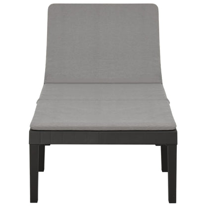 Deckchair with anthracite plastic cushion