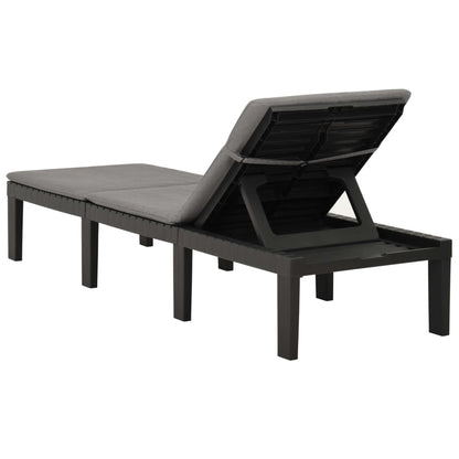 Deckchair with anthracite plastic cushion