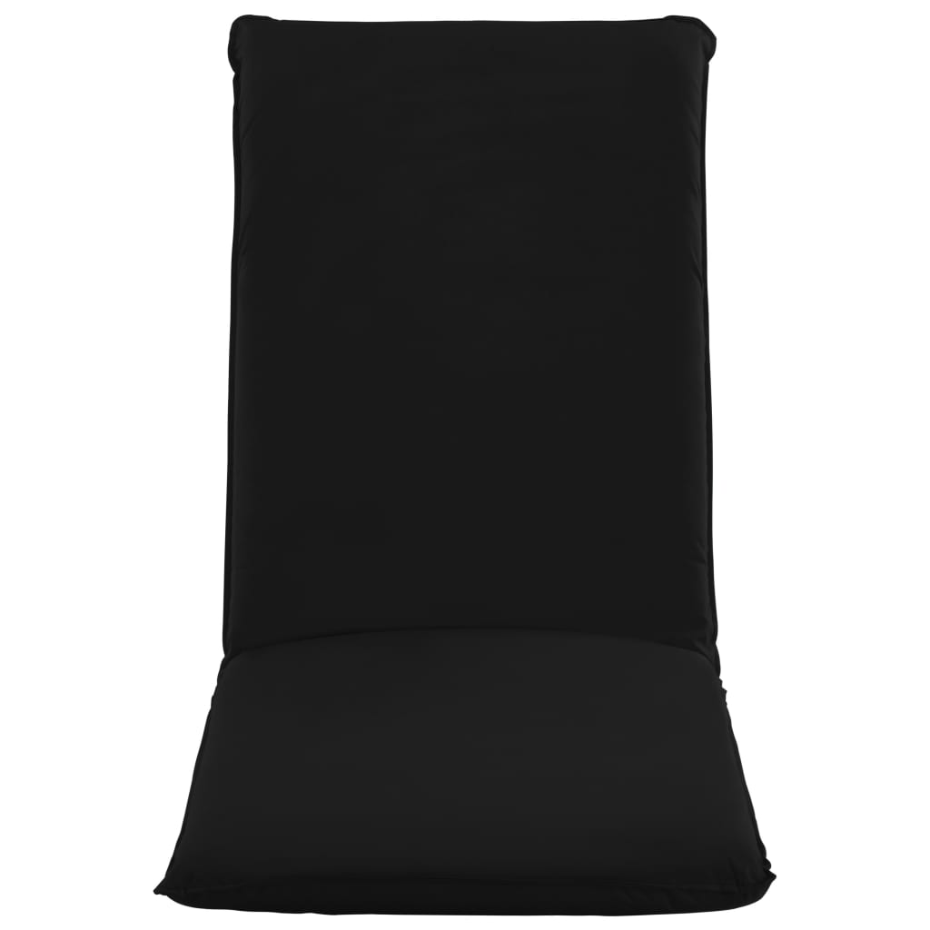 Folding sun lounger in black oxford fabric